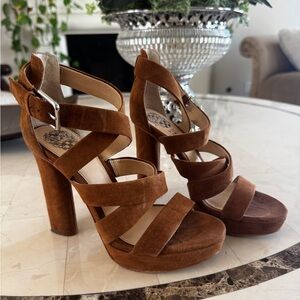 Brown Strappy High Heel Vince Camuto Sandals